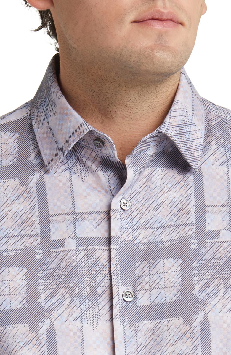 Bugatchi James OoohCotton<sup>®</sup> Abstract Print Stretch Cotton Button-Up Shirt, Alternate, color, 