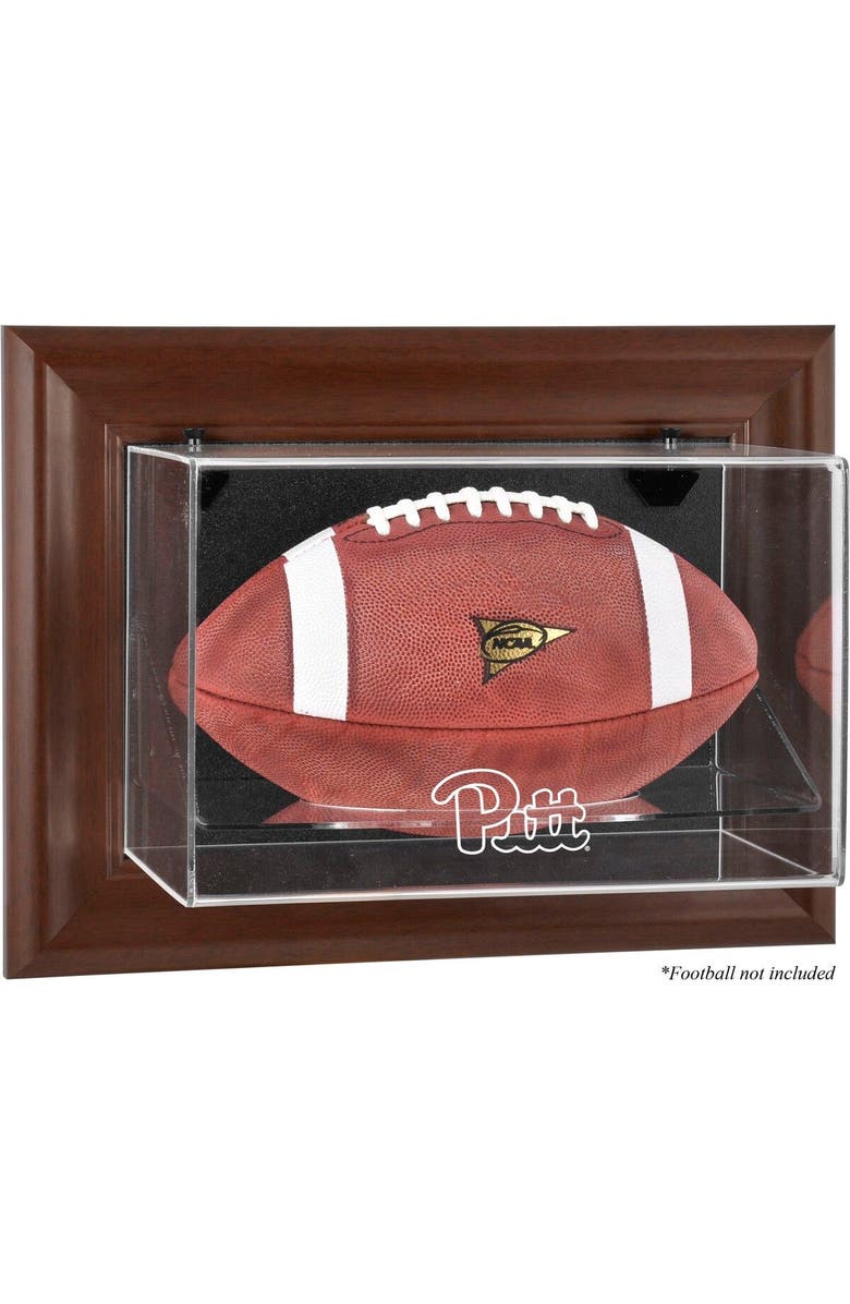 FANATICS AUTHENTIC Pittsburgh Panthers Brown Framed Wall-Mountable Football Display Case, Main, color,