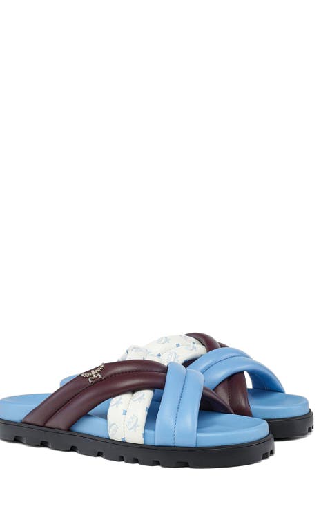 Monogram Cross Sandals in Lamb Leather