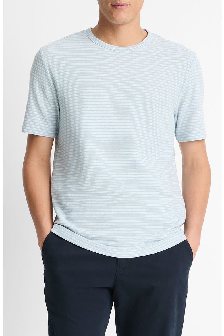 Stripe Pima Cotton Piqué T-Shirt, Main, color, PLAYA BLUE/ NATURAL