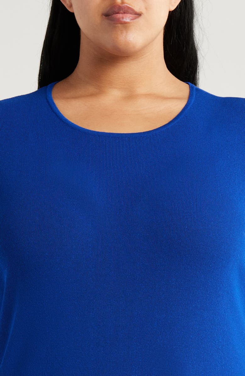 Tahari ASL Short Sleeve Sweater, Alternate, color, Cobalt