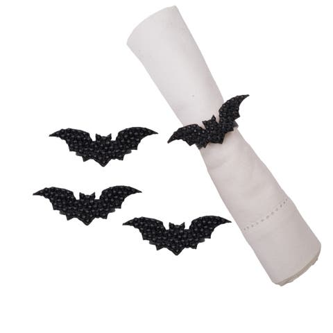 Halloween Bats Set of 4 Napkin Rings