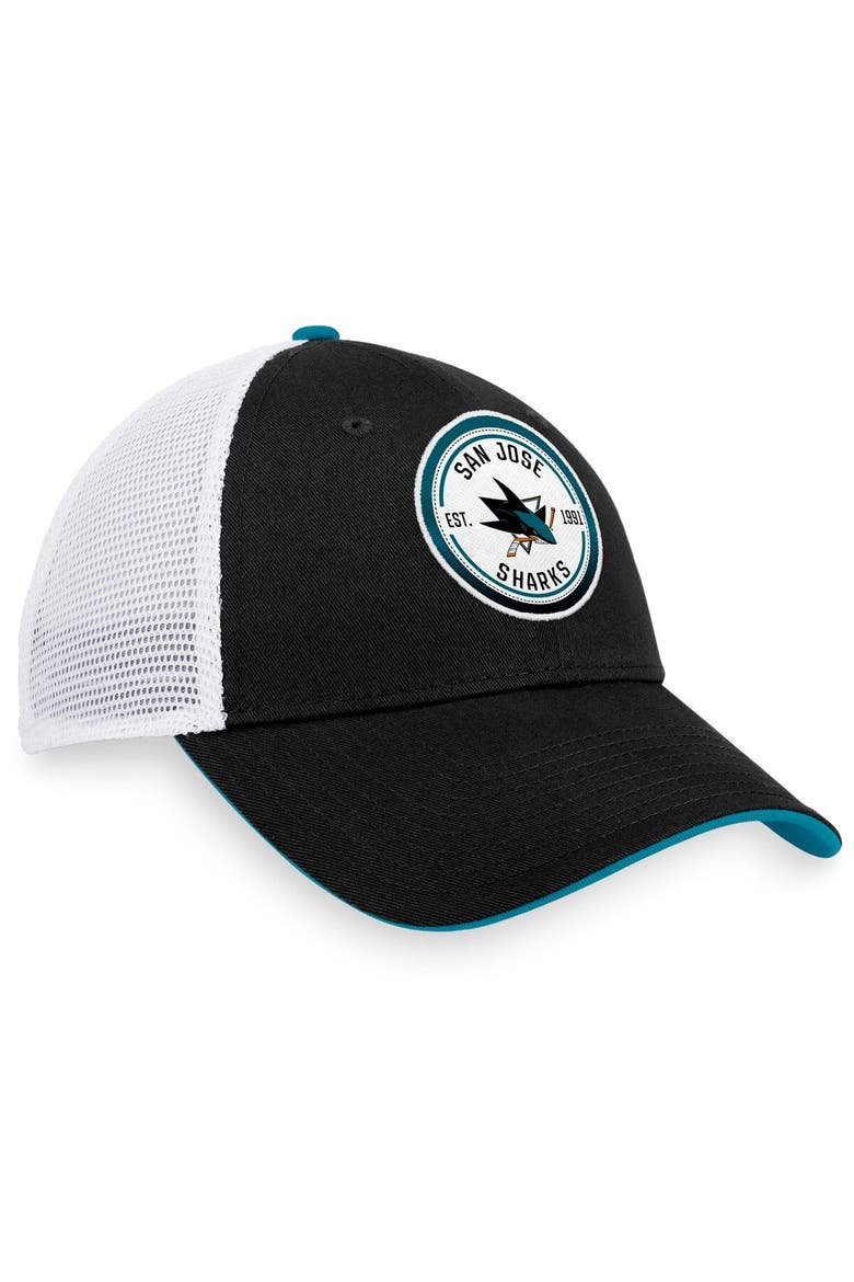 Men's Fanatics Branded  Black/White San Jose Sharks Iconic Gradient Trucker Snapback Hat, Alternate, color, Black