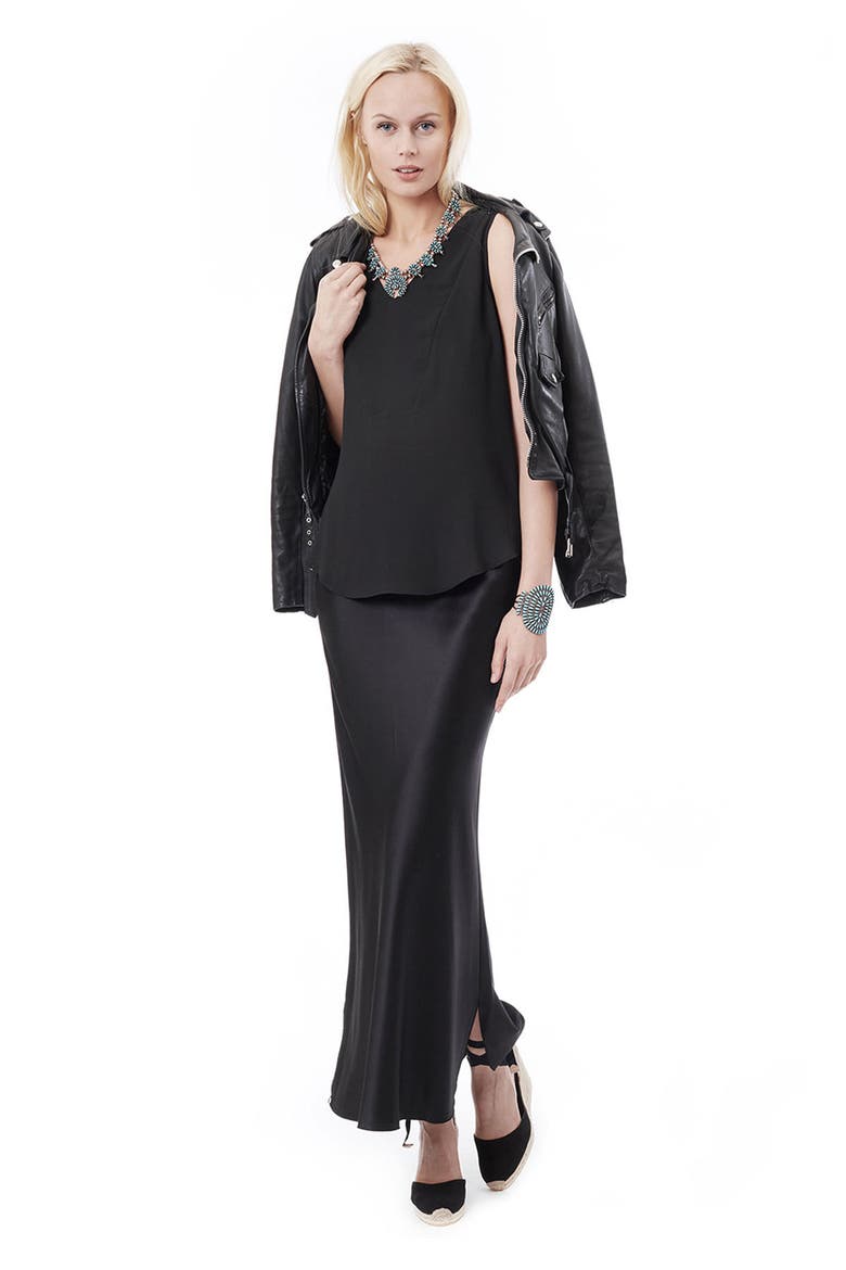 'Amanda' Print Maternity/Nursing Tank, Alternate, color, BLACK