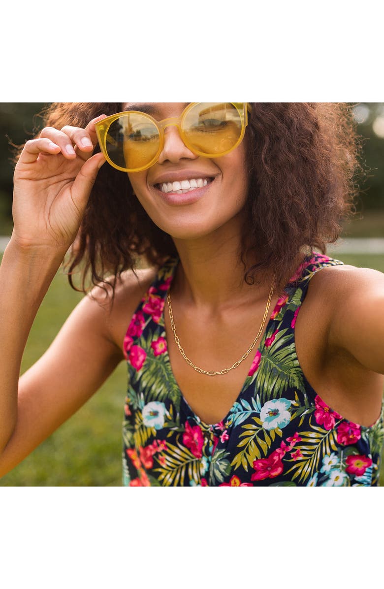 DELMAR Paper Clip Chain Necklace, Alternate, color, Gold