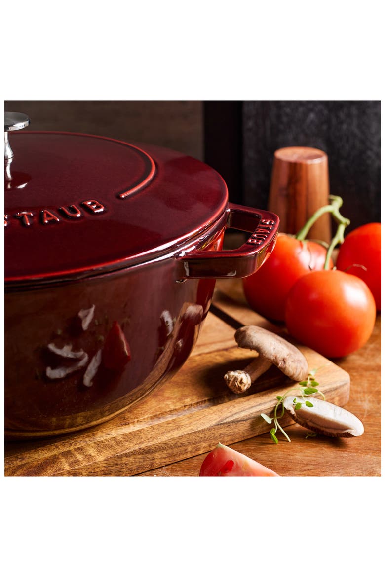 5-Quart Enameled Cast Iron Cocotte, Alternate, color, GRENADINE