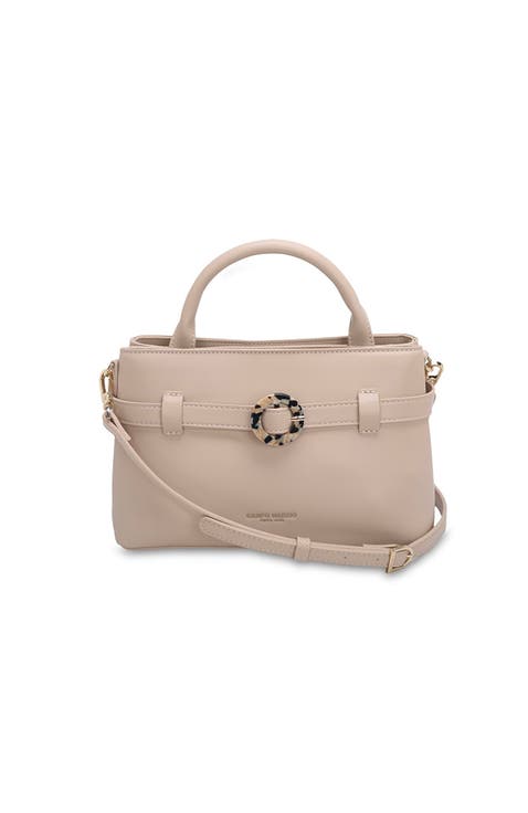 Sway Structured Satchel Handbag with Top Handle Crossbody Strap & Decorative Buckle