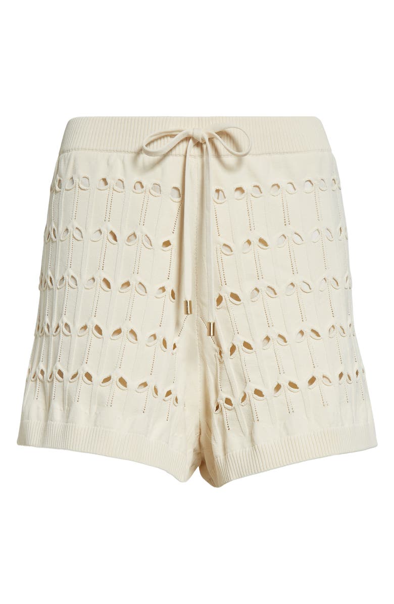 Zimmermann Rhiannon Pointelle Knit Shorts, Alternate, color, Cream