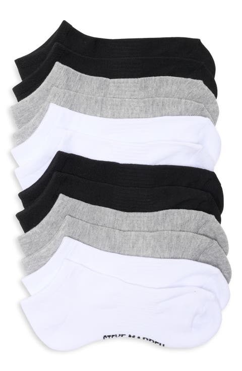 6-Pack Solid Ribbed Arch Low Cut Socks