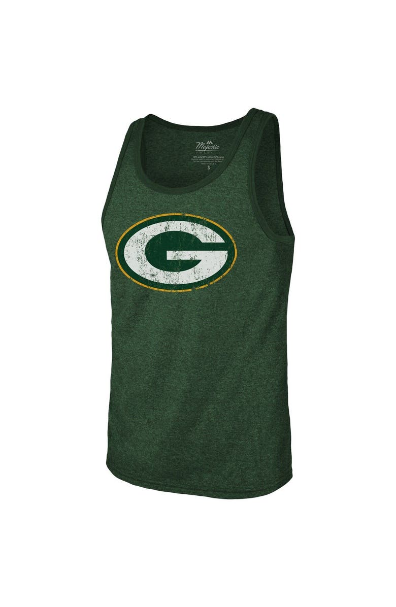 Majestic Threads Men's Fanatics Branded Aaron Rodgers Green Green Bay Packers Name & Number Tri-Blend Tank Top, Alternate, color, 