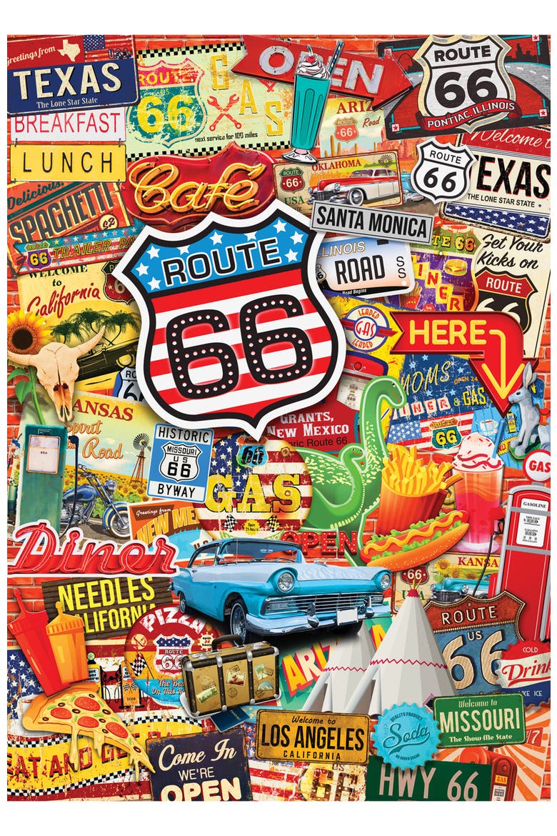 Route 66 1000 Piece Small Jigsaw Puzzle, Alternate, color, Multicolor