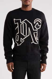 Palm Angels Logo Monogram Intarsia Knit Sweater