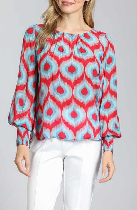 Print Blouson Sleeve Top