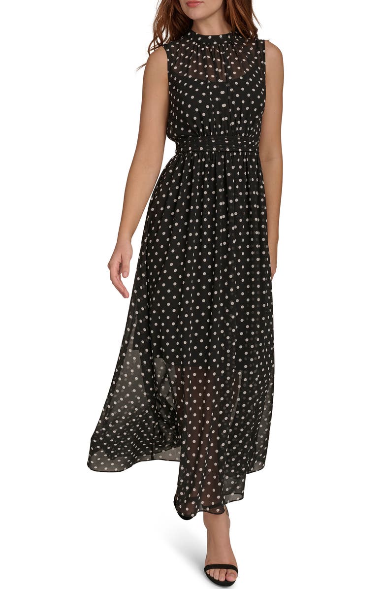 Tommy Hilfiger Sleeveless Polka Dot Maxi Dress, Main, color, 