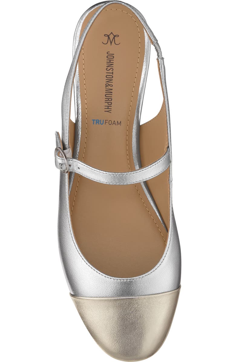 Johnston & Murphy Claire Mary Jane Slingback Flat, Alternate, color, Metallic Sheepskin