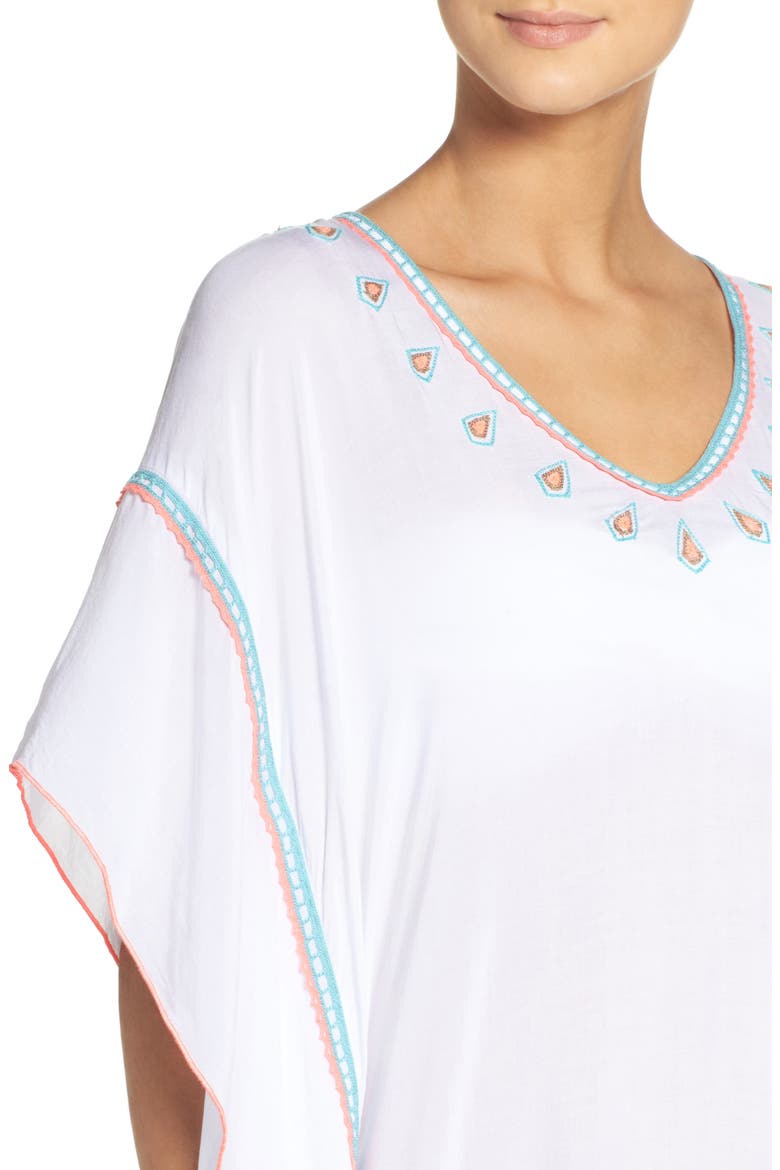 Embroidered Cover-Up, Alternate, color, WHITE