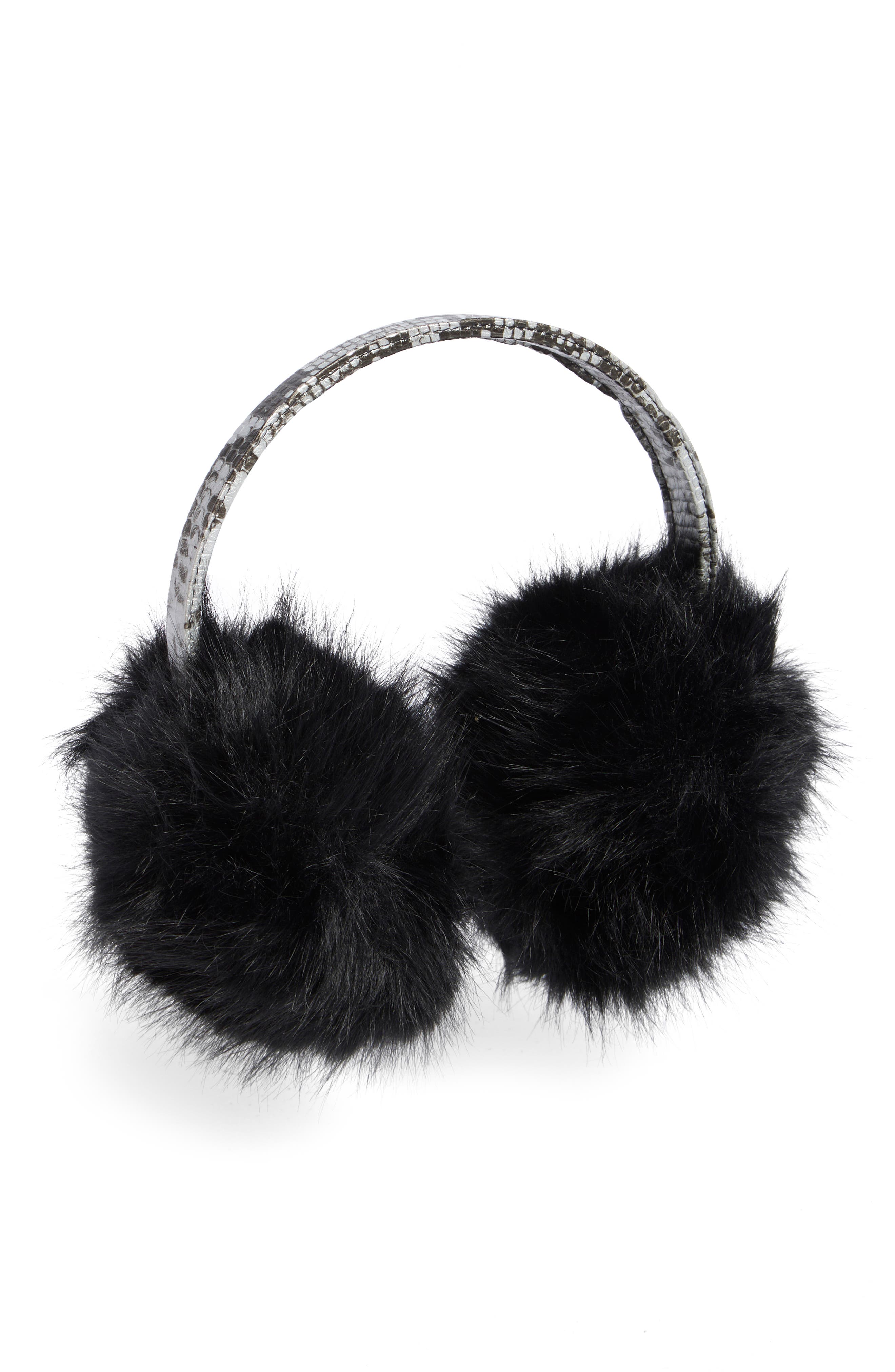 Steve Madden Faux Leather & Faux Fur Earmuffs