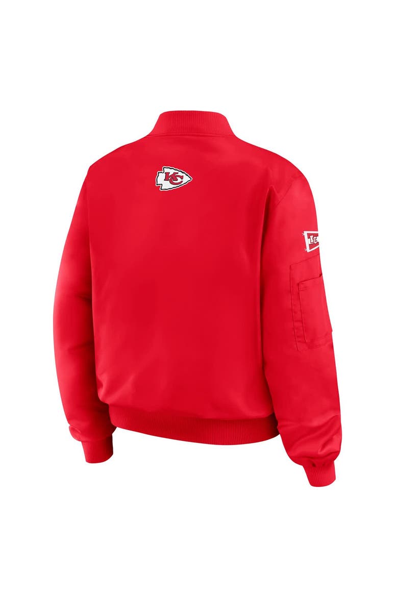 Women's WEAR by Erin Andrews Red Kansas City Chiefs Patch Full-Zip Bomber Jacket, Alternate, color, Red