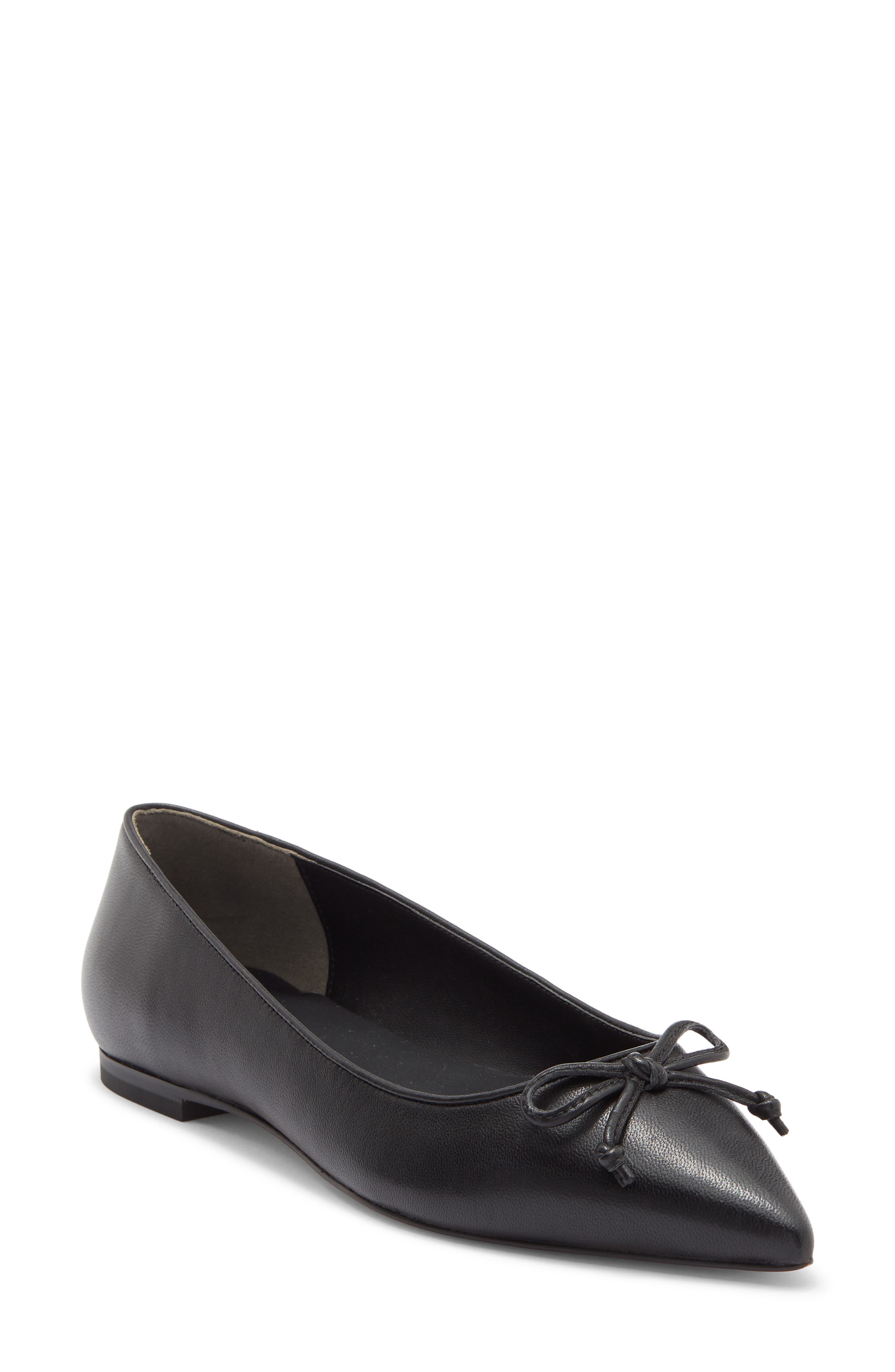 Stuart Weitzman Gabby Pointed Toe Bow Flat