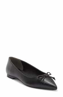 Stuart Weitzman Gabby Pointed Toe Bow Flat