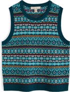Seasalt Cornwall Percella Cove Fair Isle Merino Wool Blend Sweater Vest