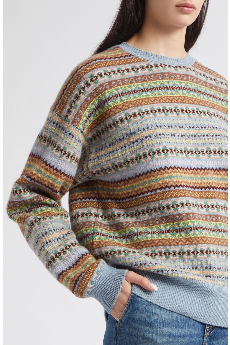 Lorne Oversized Fair Isle Crewneck Wool Sweater, Alternate, color, VINTAGE MULTI
