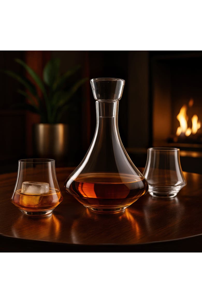 Revolve Decanter Set with 2 Revolve DOF Glasses, Alternate, color, Clear