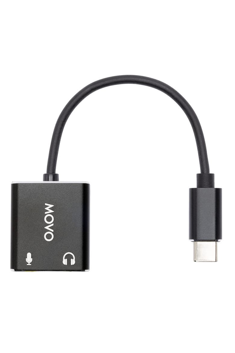 USBC-AC2 TRS Mic. to USB-C Stereo Audio Sound Card, Main, color, Black