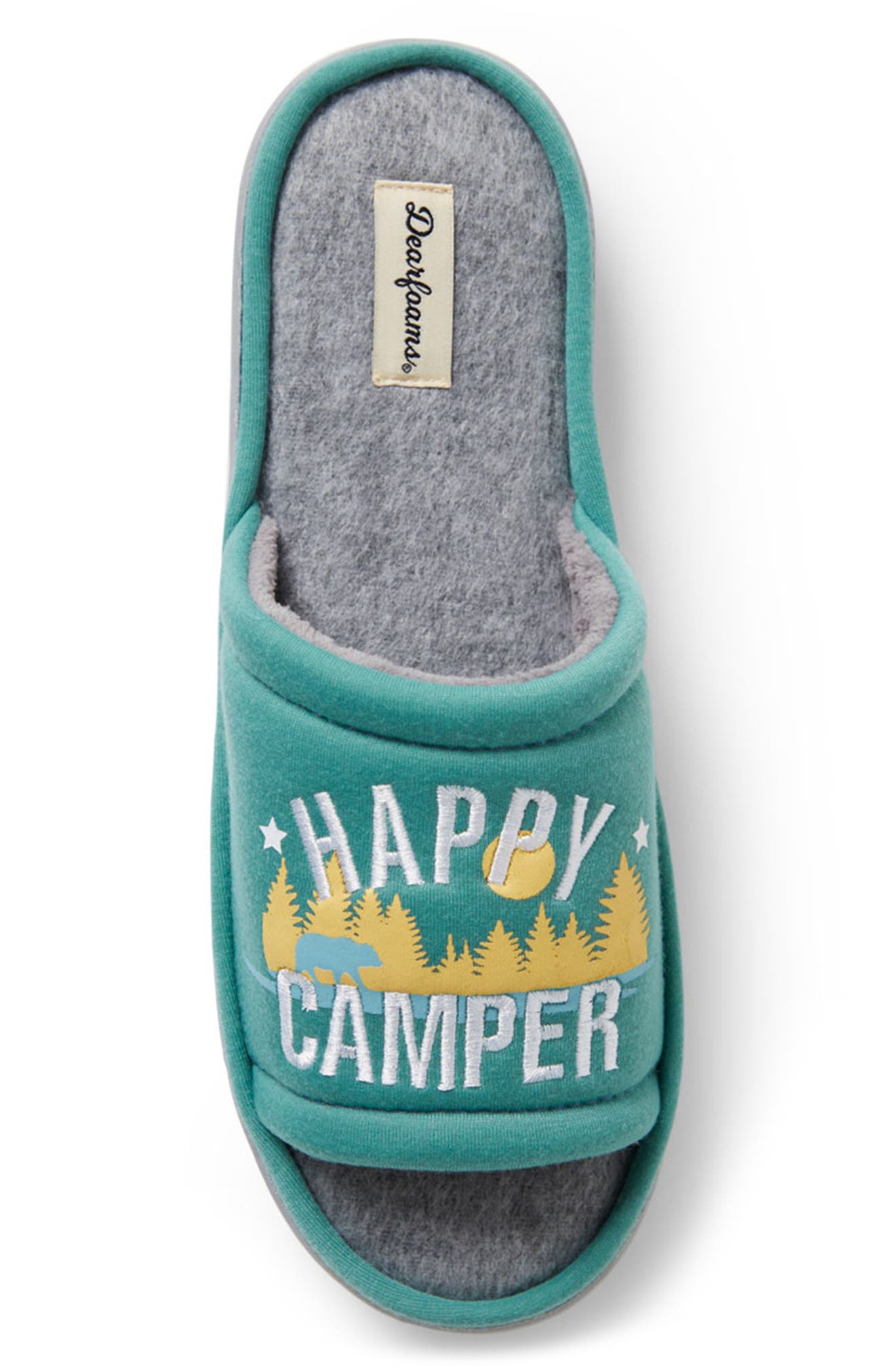 DEARFOAMS Lennox Happy Camper Slipper, Alternate, color, 