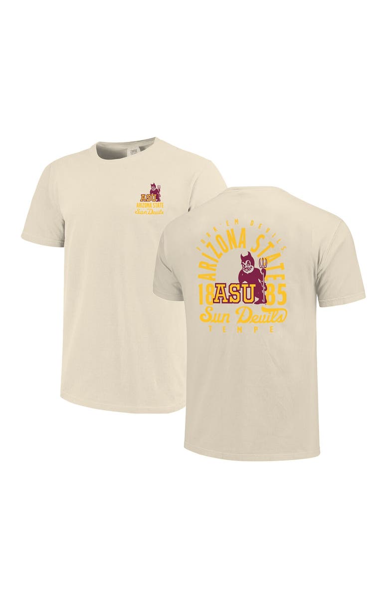 IMAGE ONE Men's Cream Arizona State Sun Devils Comfort Colors Mascot Overlay T-Shirt, Main, color, 