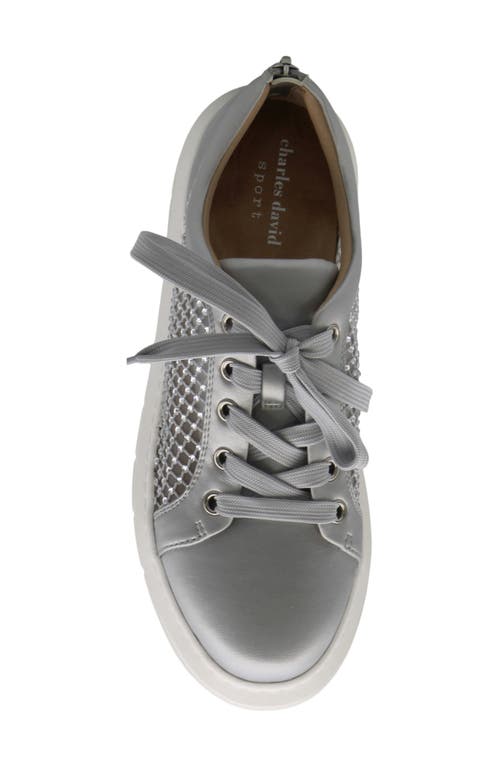 Charles David Sean Rhinestone Sneaker In Pale Silver