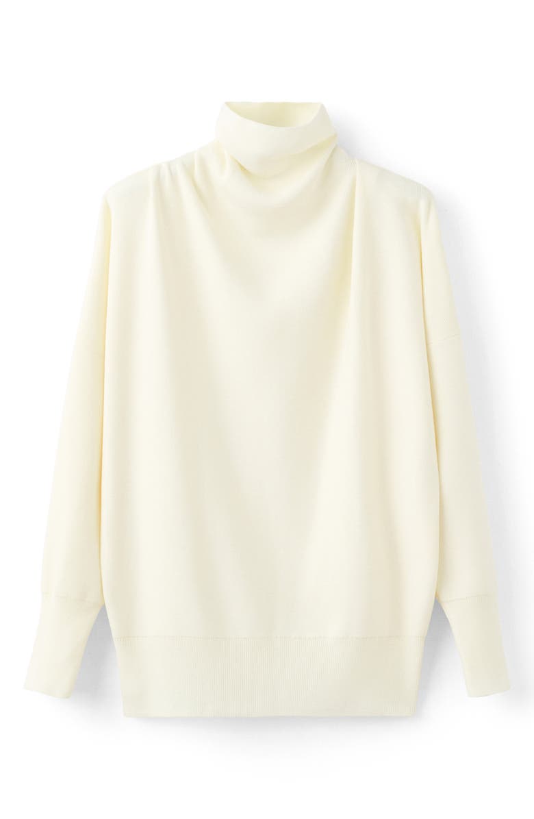 MANGO Ruched Turtleneck Sweater, Alternate, color,