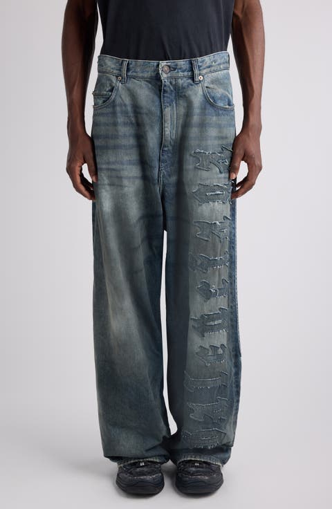 Minimal Distressed Baggy Jeans (Dirty Grey)