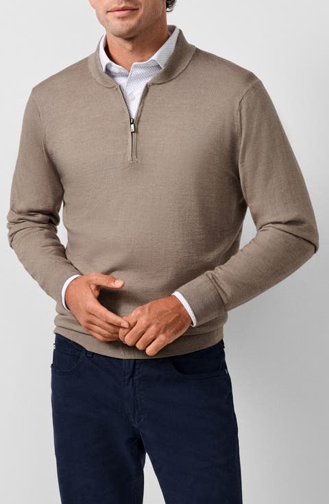Wool Blend Quarter Zip Sweater