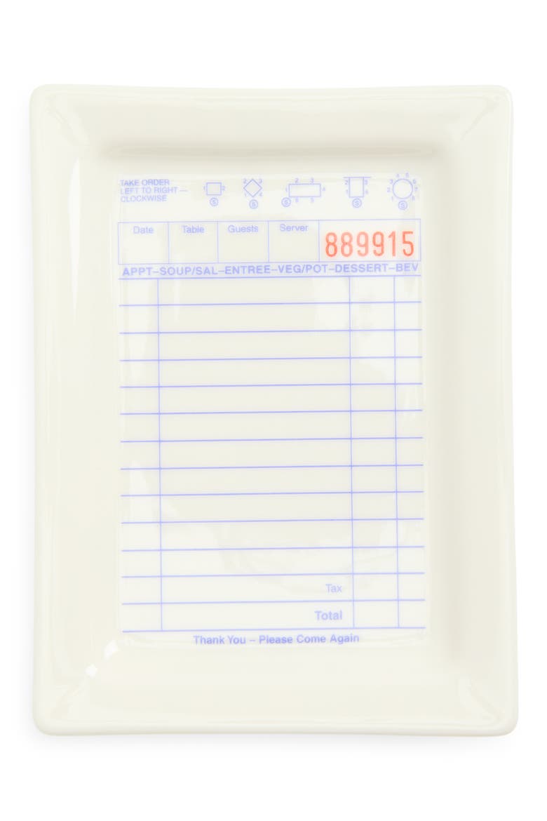 Guest Check Stoneware Tray, Main, color, WHITE