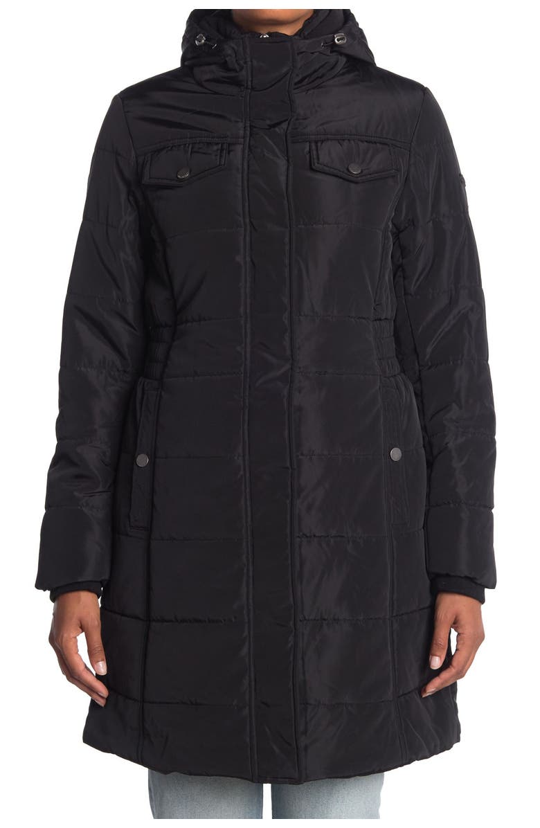 Lucky Brand Missy Long Hooded Puffer Jacket, Alternate, color,