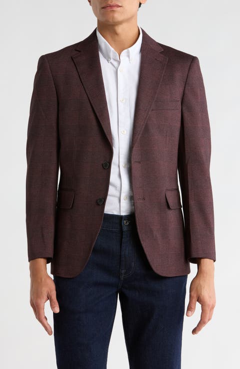 Glen Plaid Knit Sport Coat (Regular & Big)
