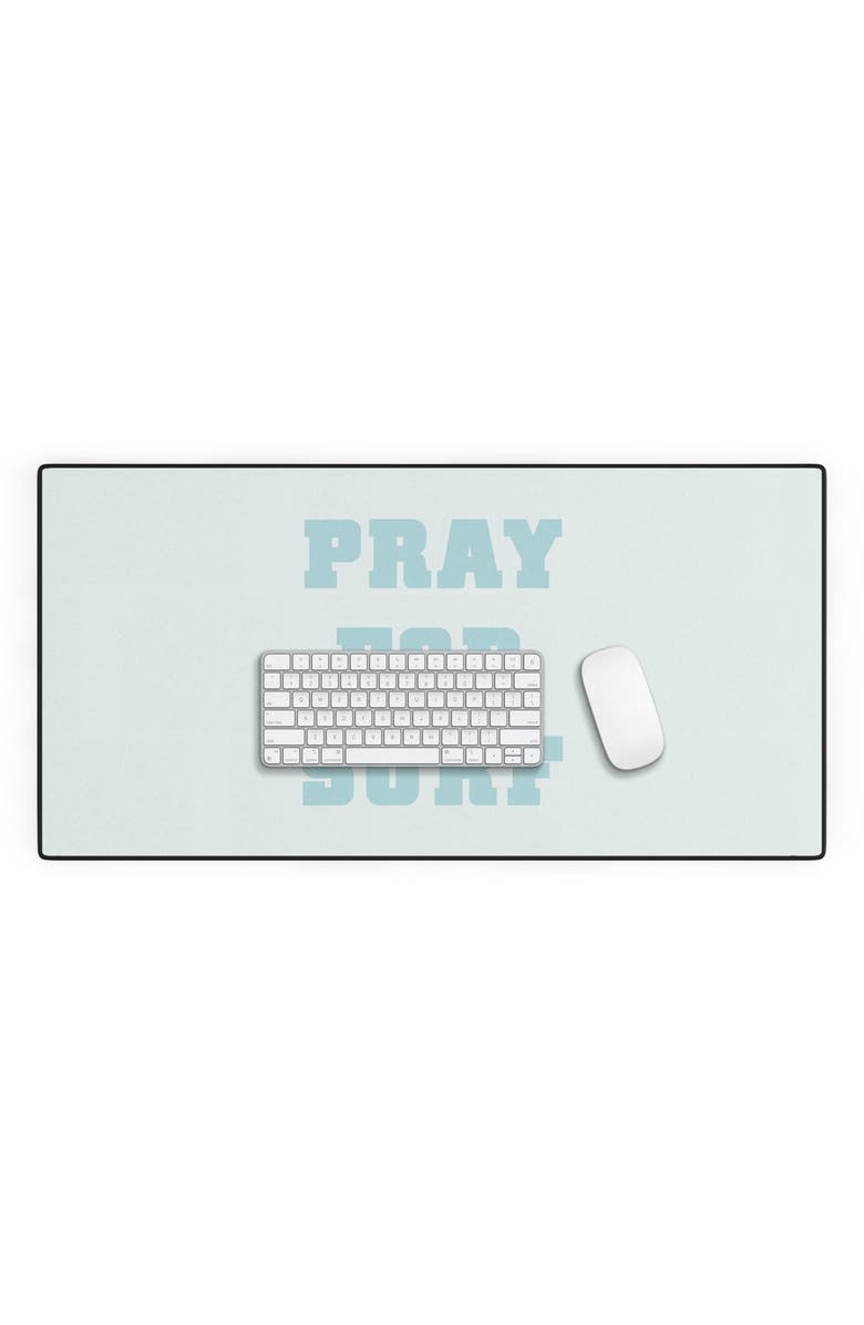 Deny Designs Pray For Surf Desk Mat, Alternate, color, Blue