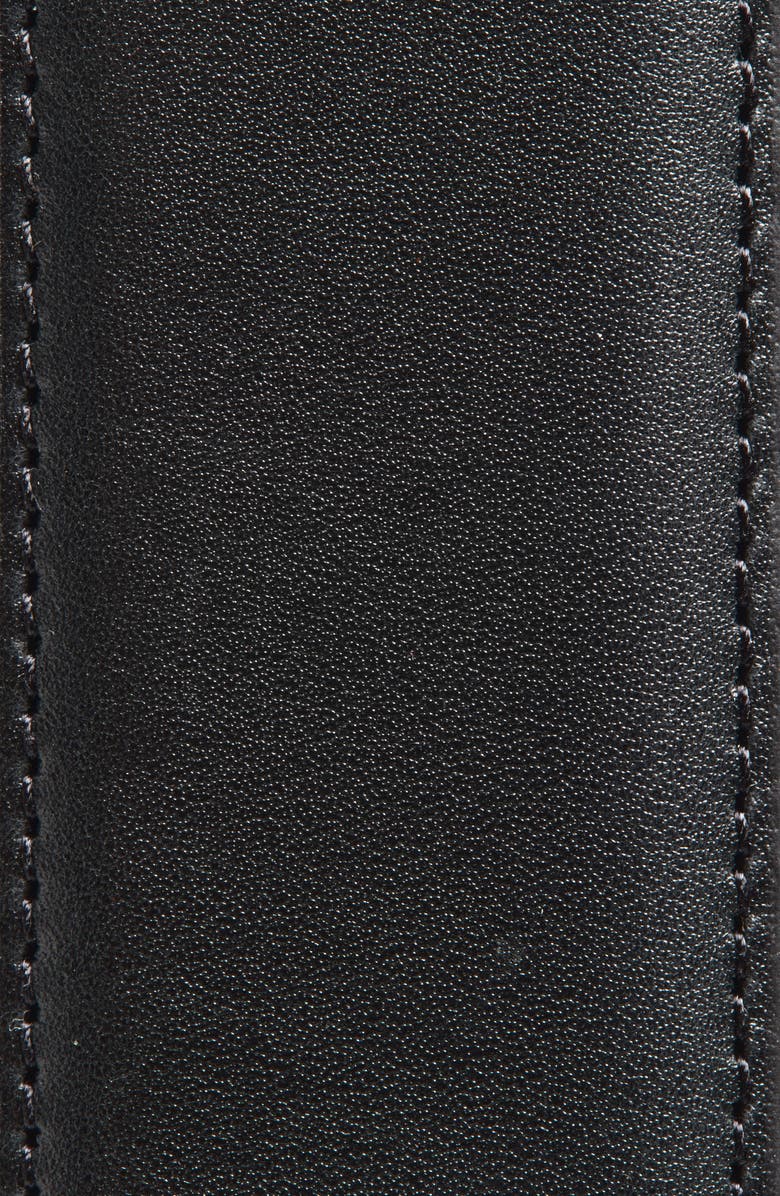 Veronica Beard Resin Buckle Leather Belt, Alternate, color, Black