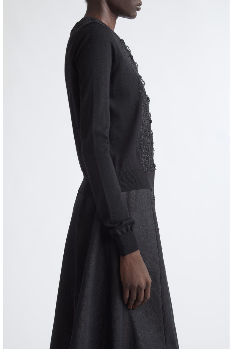 Floral Lace Cardigan, Alternate, color, BLACK