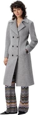 Missoni Double-breasted Trench Coat With Tone-on-tone Chevron Pattern