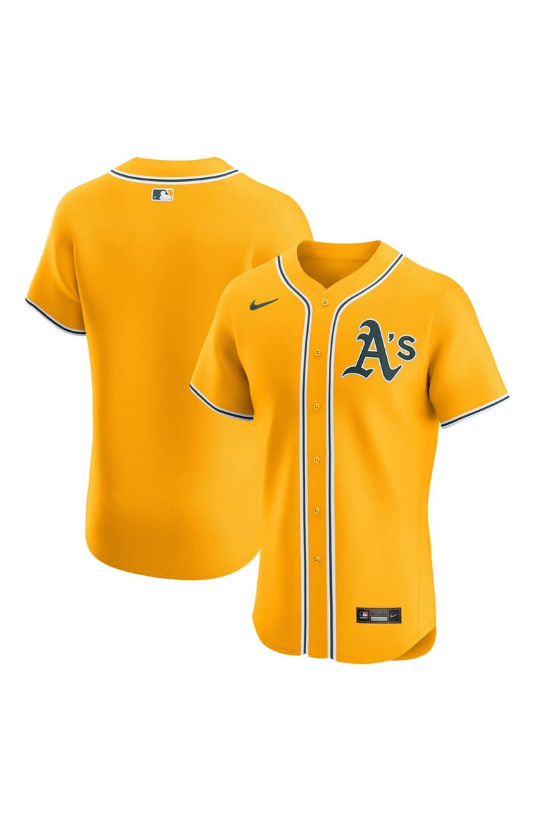 Nike Men's Nike Gold Athletics Alternate 2 Elite Jersey, Main, color,