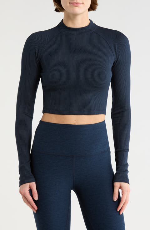 Contours Rib Mock Neck Crop Top