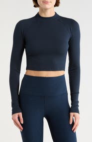 Beyond Yoga Contours Rib Mock Neck Crop Top