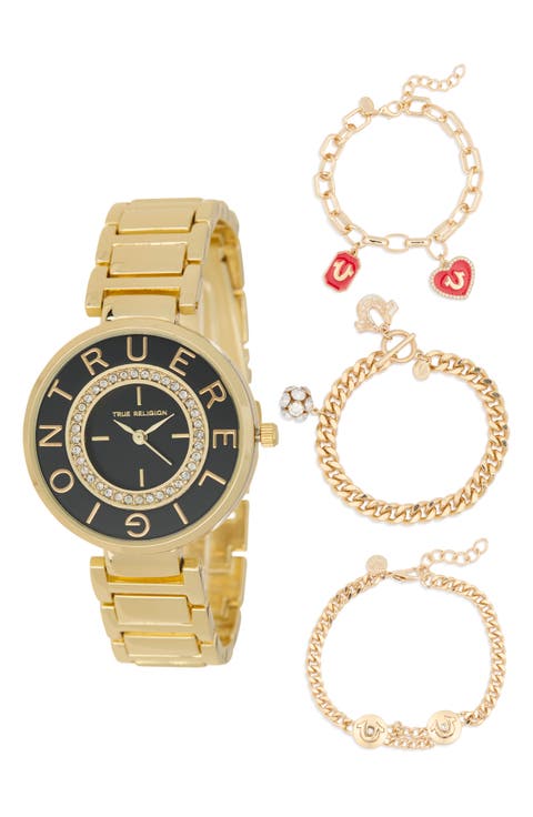 Round Logo Bracelet Watch & Bracelets Set, 33.1mm