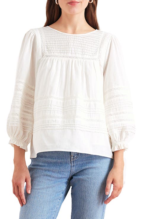 Dawn Lace Inset Cotton Blouse