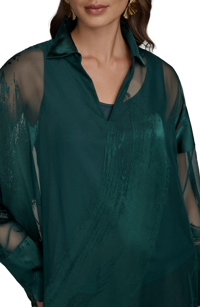 Donna Karan New York Brushstroke Burnout Tunic, Alternate, color, Hudson