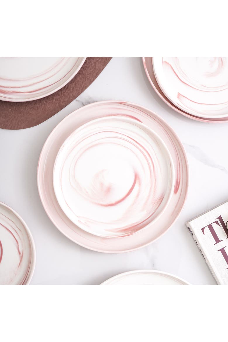 Brighton Porcelain 4-Piece Salad Plate Set, Alternate, color, Pink