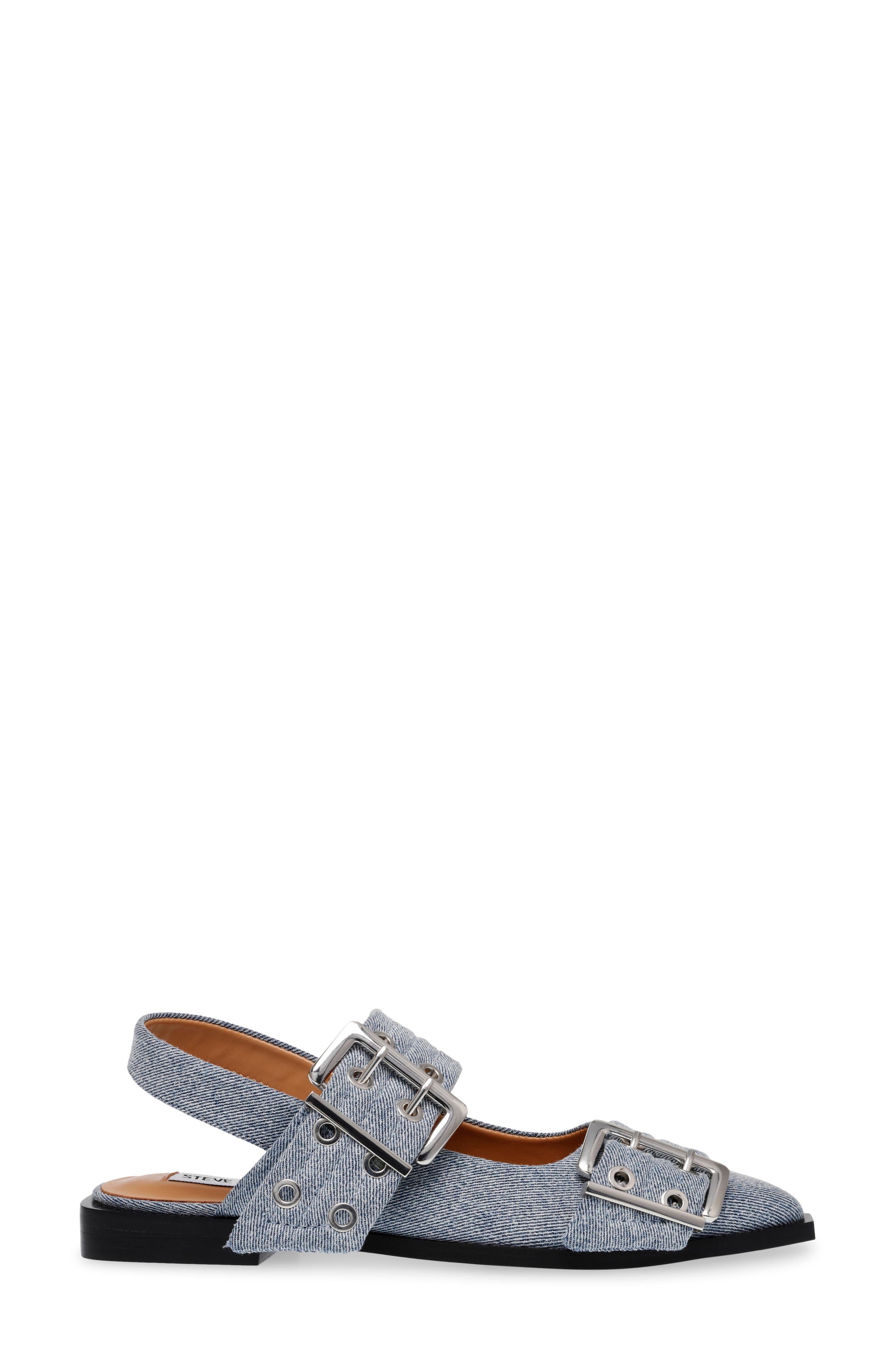 Graya Slingback Pointy Toe Flat, Alternate, color, DENIM