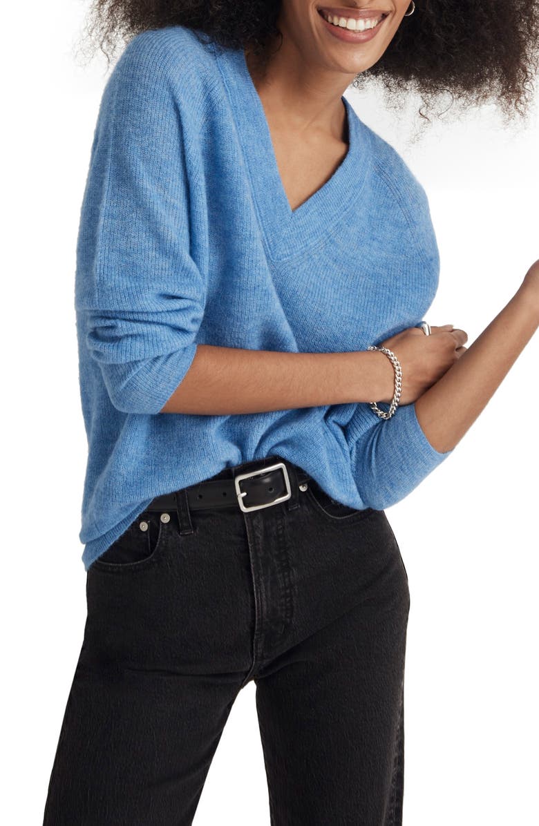 Madewell Ginny V-Neck Alpaca Blend Sweater, Main, color, 